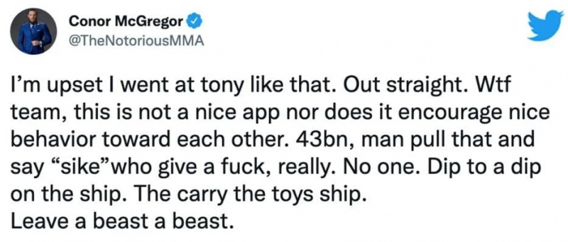   Twitter de Conor McGregor